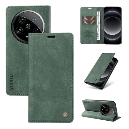 YIKATU YK-004 For Xiaomi 14 Ultra Wallet Phone Case Skin-Touch Leather Flip Cover