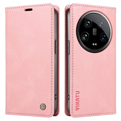 YIKATU YK-004 For Xiaomi 14 Ultra Wallet Phone Case Skin-Touch Leather Flip Cover