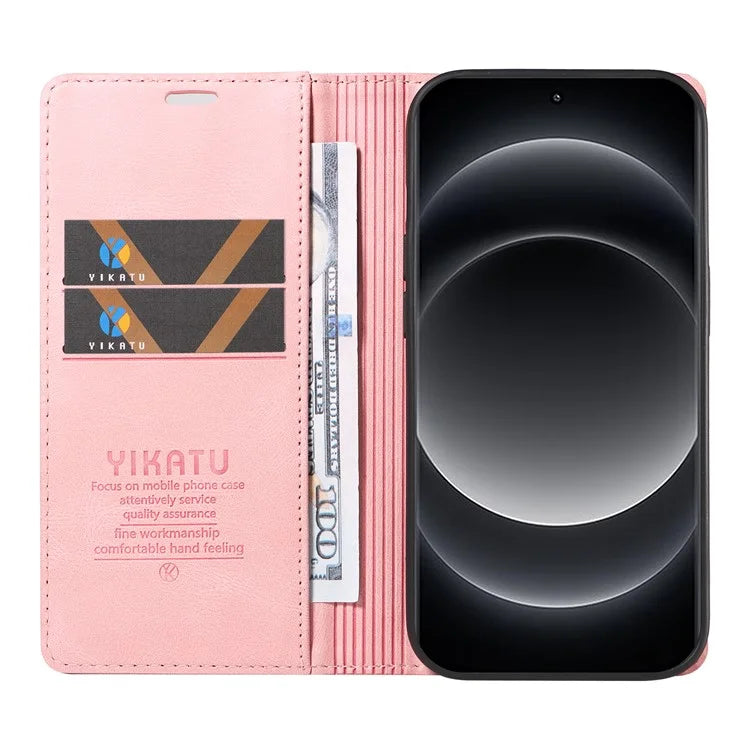 YIKATU YK-004 For Xiaomi 14 Ultra Wallet Phone Case Skin-Touch Leather Flip Cover