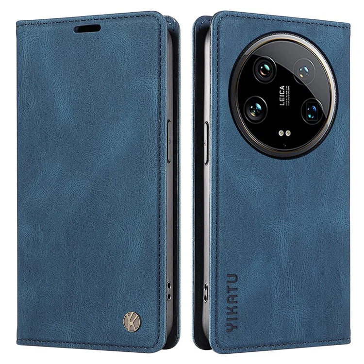 YIKATU YK-004 For Xiaomi 14 Ultra Wallet Phone Case Skin-Touch Leather Flip Cover