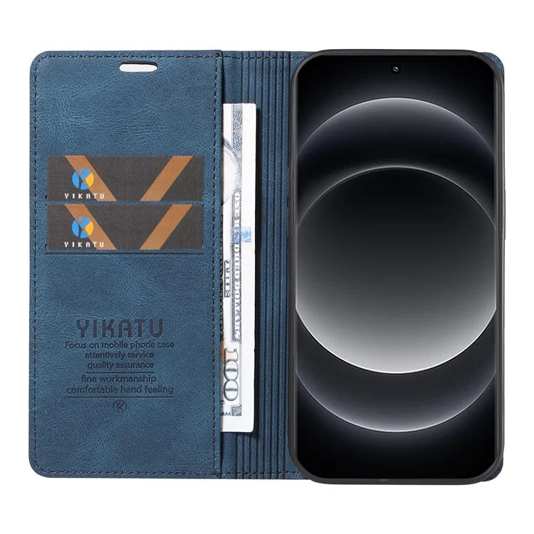 YIKATU YK-004 For Xiaomi 14 Ultra Wallet Phone Case Skin-Touch Leather Flip Cover
