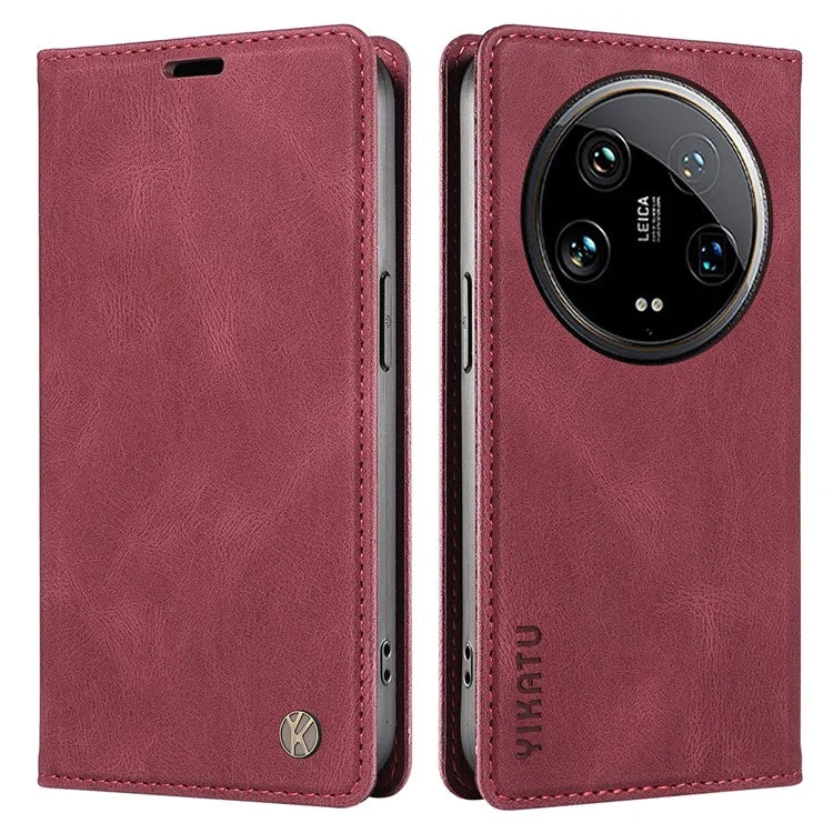YIKATU YK-004 For Xiaomi 14 Ultra Wallet Phone Case Skin-Touch Leather Flip Cover