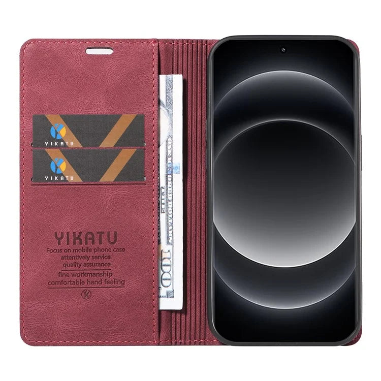 YIKATU YK-004 For Xiaomi 14 Ultra Wallet Phone Case Skin-Touch Leather Flip Cover