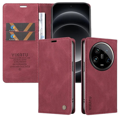 YIKATU YK-004 For Xiaomi 14 Ultra Wallet Phone Case Skin-Touch Leather Flip Cover