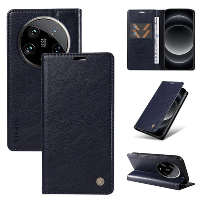 YIKATU YK-006 For Xiaomi 14 Ultra Wallet Case Magnetic Closure Leather Litchi Texture Phone Cover