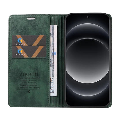YIKATU YK-006 For Xiaomi 14 Ultra Wallet Case Magnetic Closure Leather Litchi Texture Phone Cover