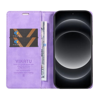YIKATU YK-006 For Xiaomi 14 Ultra Wallet Case Magnetic Closure Leather Litchi Texture Phone Cover