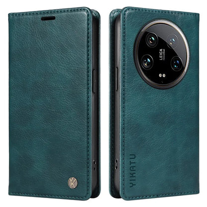 YIKATU YK-006 For Xiaomi 14 Ultra Wallet Case Magnetic Closure Leather Litchi Texture Phone Cover