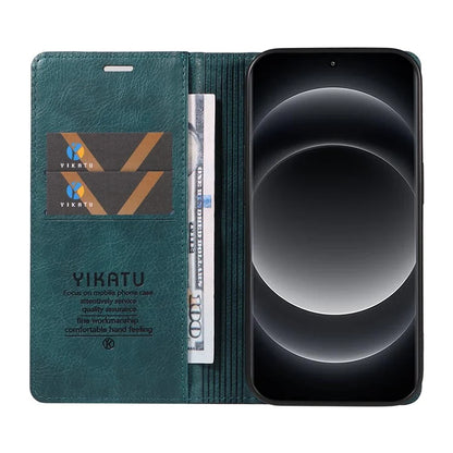 YIKATU YK-006 For Xiaomi 14 Ultra Wallet Case Magnetic Closure Leather Litchi Texture Phone Cover