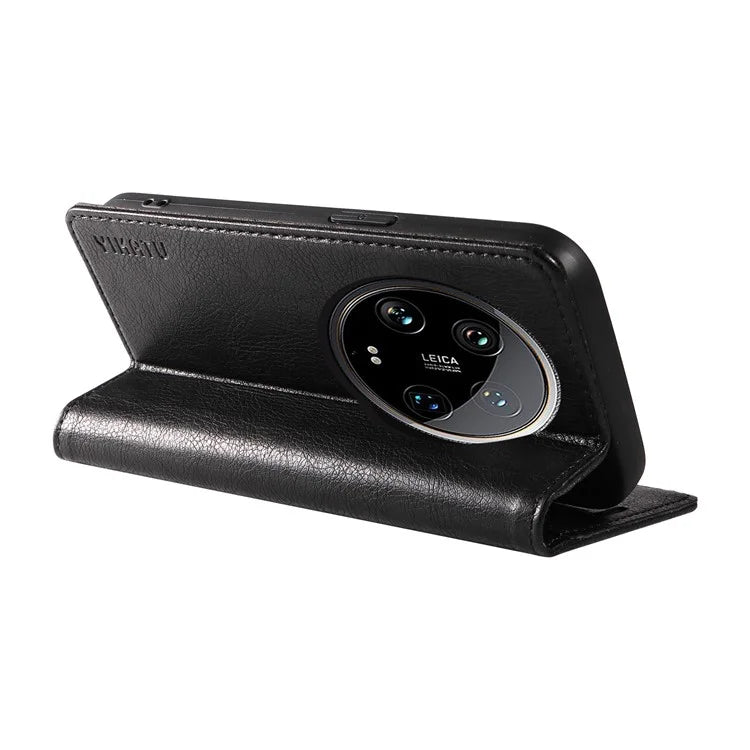 YIKATU YK-006 For Xiaomi 14 Ultra Wallet Case Magnetic Closure Leather Litchi Texture Phone Cover