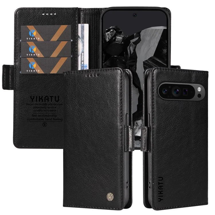 YIKATU YK-007 For Google Pixel 9 Pro Case Litchi Texture PU Leather Wallet Phone Cover