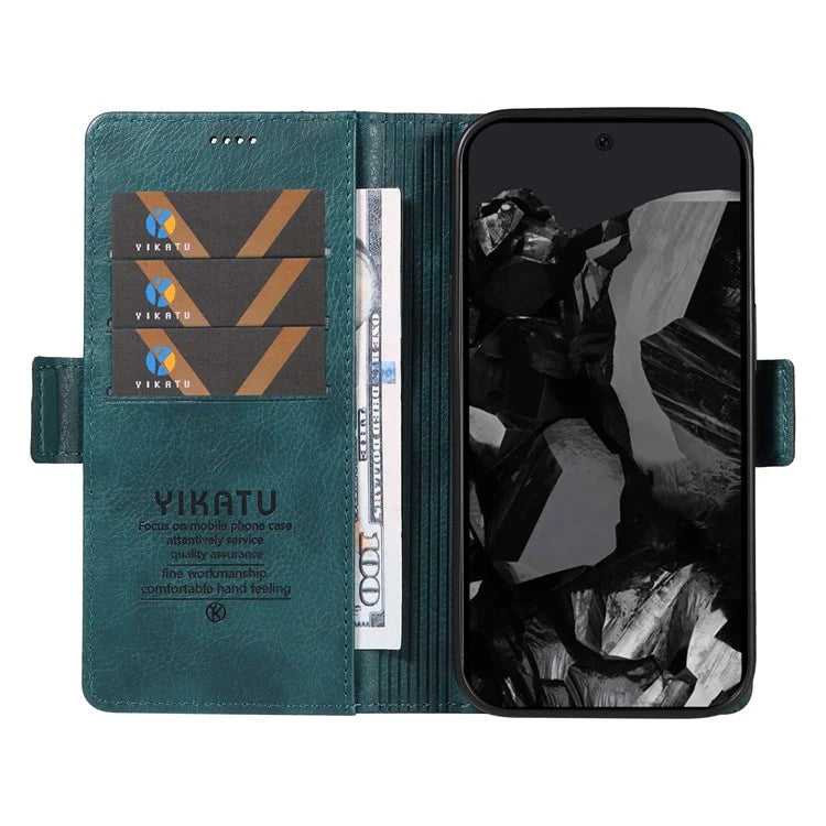 YIKATU YK-007 For Google Pixel 9 Pro Case Litchi Texture PU Leather Wallet Phone Cover