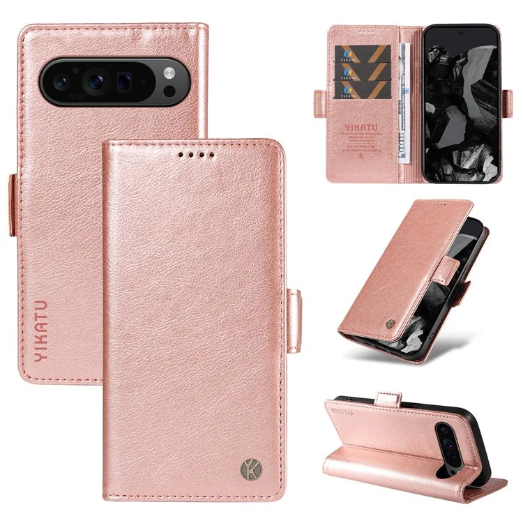 YIKATU YK-007 For Google Pixel 9 Pro Case Litchi Texture PU Leather Wallet Phone Cover