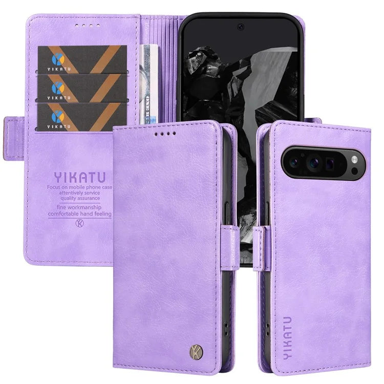 YIKATU YK-007 For Google Pixel 9 Pro Case Litchi Texture PU Leather Wallet Phone Cover