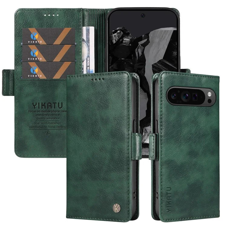 YIKATU YK-007 For Google Pixel 9 Pro Case Litchi Texture PU Leather Wallet Phone Cover