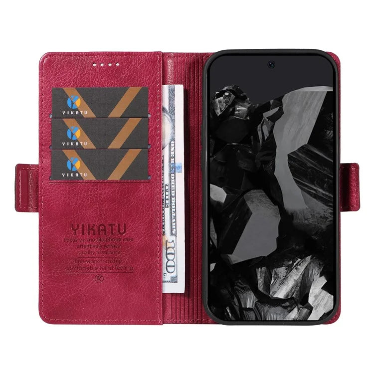 YIKATU YK-007 For Google Pixel 9 Pro Case Litchi Texture PU Leather Wallet Phone Cover