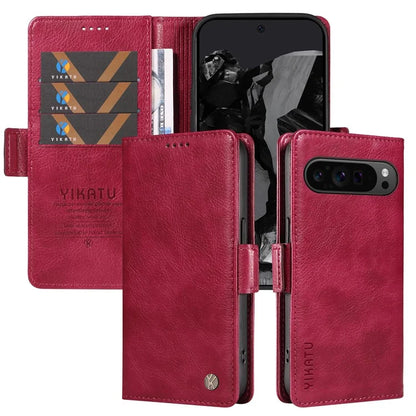 YIKATU YK-007 For Google Pixel 9 Pro Case Litchi Texture PU Leather Wallet Phone Cover