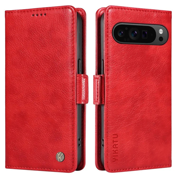YIKATU YK-007 For Google Pixel 9 Pro Case Litchi Texture PU Leather Wallet Phone Cover