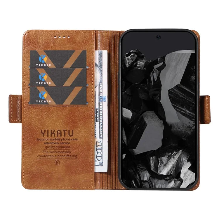 YIKATU YK-007 For Google Pixel 9 Pro Case Litchi Texture PU Leather Wallet Phone Cover