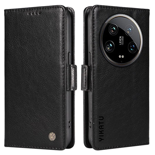 YIKATU YK-007 For Xiaomi 14 Ultra Case PU Leather Stand Folio Card Holder Phone Cover
