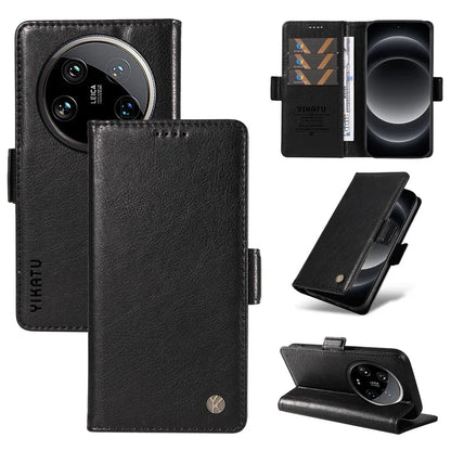 YIKATU YK-007 For Xiaomi 14 Ultra Case PU Leather Stand Folio Card Holder Phone Cover