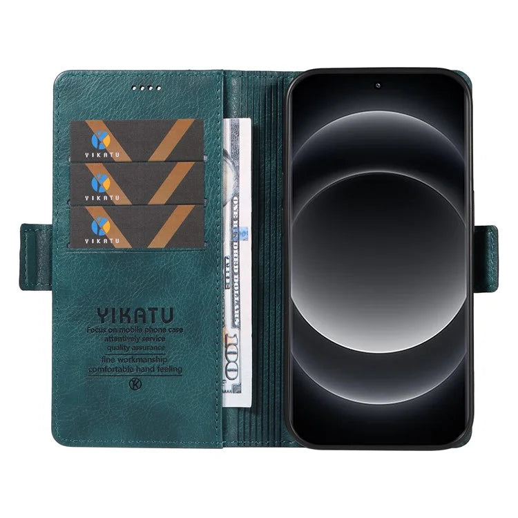 YIKATU YK-007 For Xiaomi 14 Ultra Case PU Leather Stand Folio Card Holder Phone Cover