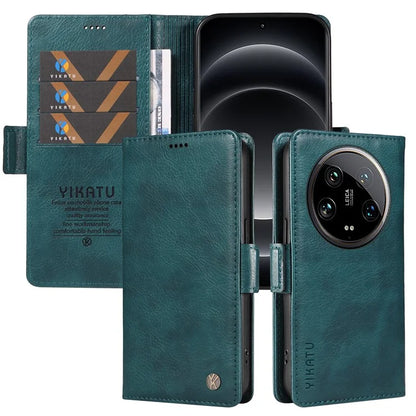 YIKATU YK-007 For Xiaomi 14 Ultra Case PU Leather Stand Folio Card Holder Phone Cover