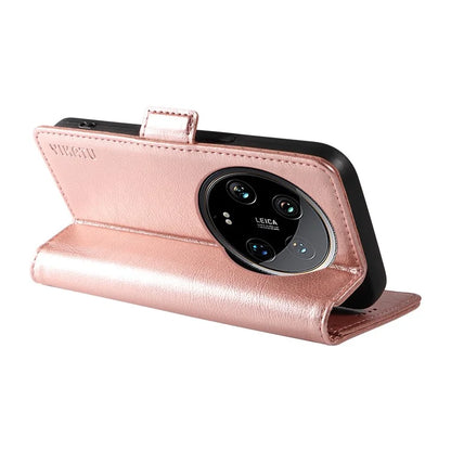 YIKATU YK-007 For Xiaomi 14 Ultra Case PU Leather Stand Folio Card Holder Phone Cover