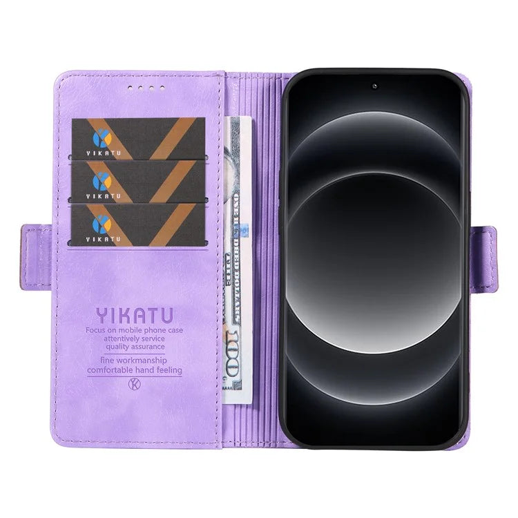 YIKATU YK-007 For Xiaomi 14 Ultra Case PU Leather Stand Folio Card Holder Phone Cover