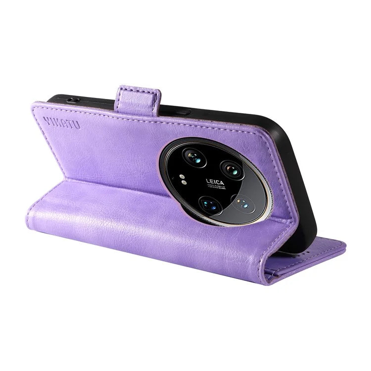 YIKATU YK-007 For Xiaomi 14 Ultra Case PU Leather Stand Folio Card Holder Phone Cover