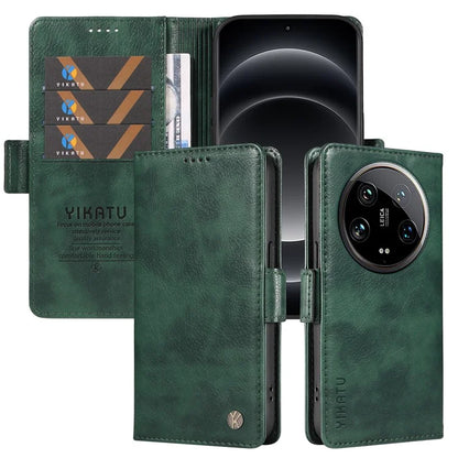 YIKATU YK-007 For Xiaomi 14 Ultra Case PU Leather Stand Folio Card Holder Phone Cover