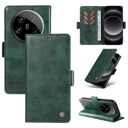 YIKATU YK-007 For Xiaomi 14 Ultra Case PU Leather Stand Folio Card Holder Phone Cover