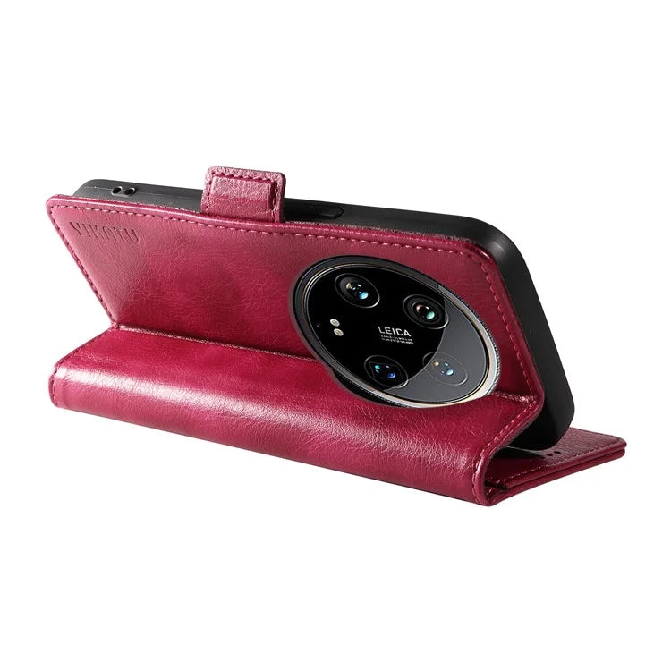 YIKATU YK-007 For Xiaomi 14 Ultra Case PU Leather Stand Folio Card Holder Phone Cover