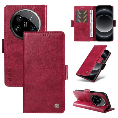 YIKATU YK-007 For Xiaomi 14 Ultra Case PU Leather Stand Folio Card Holder Phone Cover