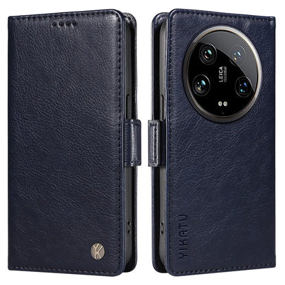 YIKATU YK-007 For Xiaomi 14 Ultra Case PU Leather Stand Folio Card Holder Phone Cover