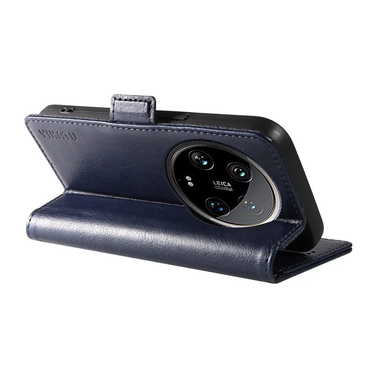 YIKATU YK-007 For Xiaomi 14 Ultra Case PU Leather Stand Folio Card Holder Phone Cover