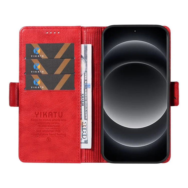 YIKATU YK-007 For Xiaomi 14 Ultra Case PU Leather Stand Folio Card Holder Phone Cover