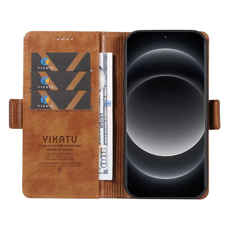 YIKATU YK-007 For Xiaomi 14 Ultra Case PU Leather Stand Folio Card Holder Phone Cover
