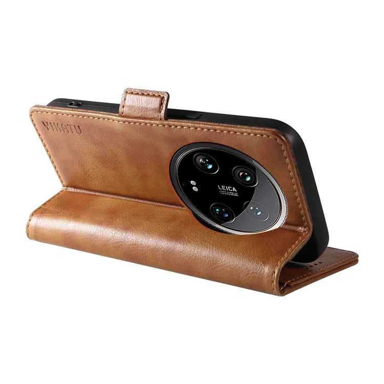 YIKATU YK-007 For Xiaomi 14 Ultra Case PU Leather Stand Folio Card Holder Phone Cover