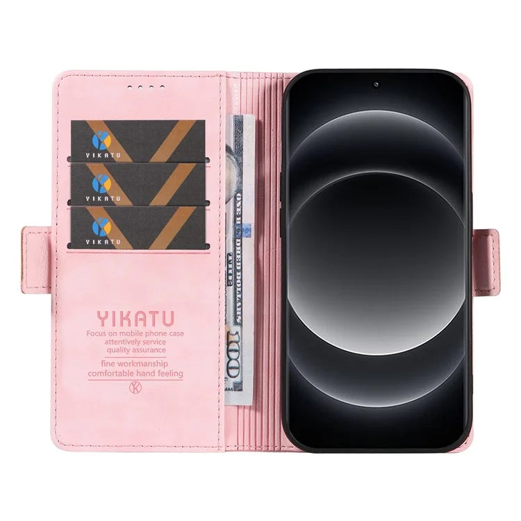 YIKATU YK-007 For Xiaomi 14 Ultra Case PU Leather Stand Folio Card Holder Phone Cover