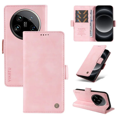 YIKATU YK-007 For Xiaomi 14 Ultra Case PU Leather Stand Folio Card Holder Phone Cover