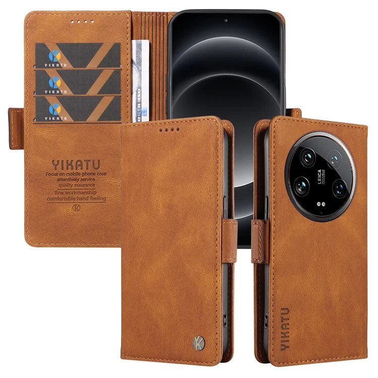 YIKATU YK-005 For Xiaomi 14 Ultra Case Wallet Leather Shockproof Phone Cover