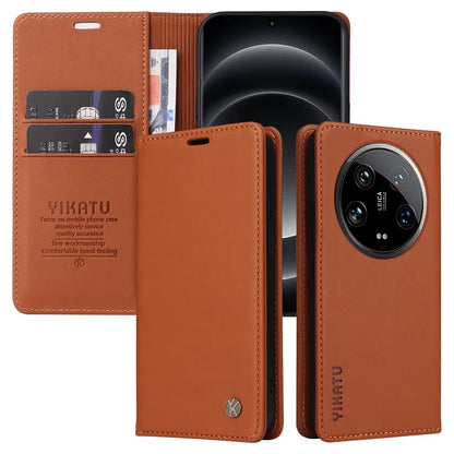 YIKATU YK-001 For Xiaomi 14 Ultra Case Magnetic Closure PU Leather Cover