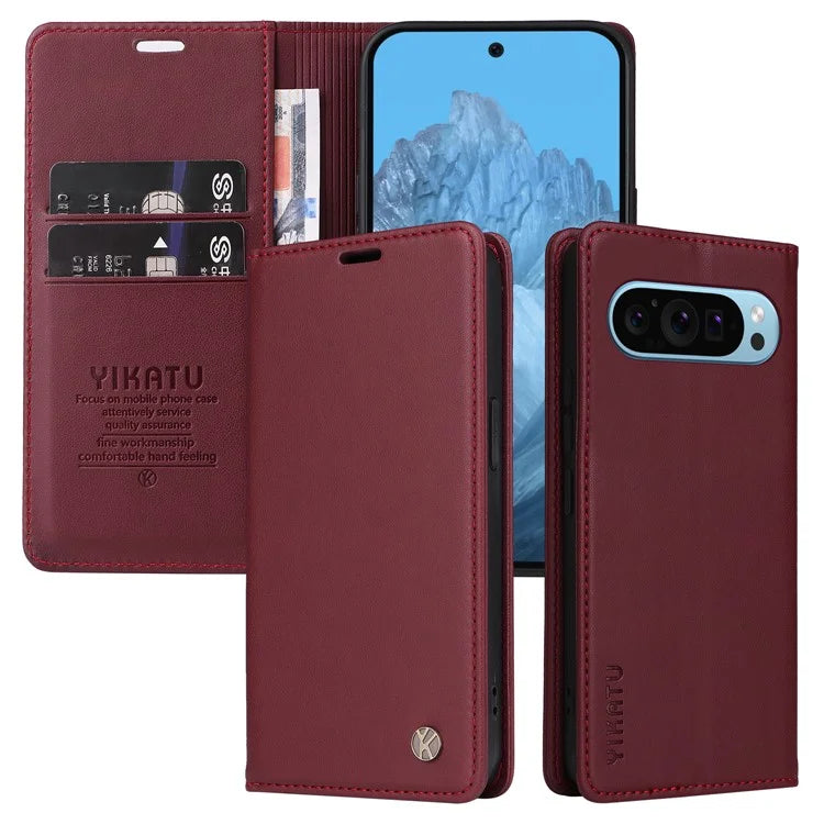 YIKATU YK-001 For Google Pixel 9 Case Magnetic Closure PU Leather Phone Cover