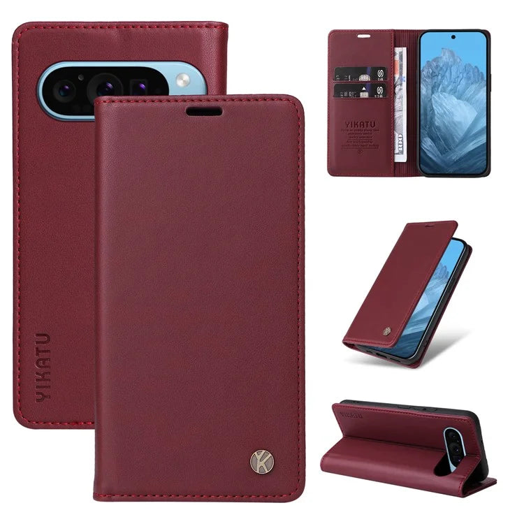 YIKATU YK-001 For Google Pixel 9 Case Magnetic Closure PU Leather Phone Cover