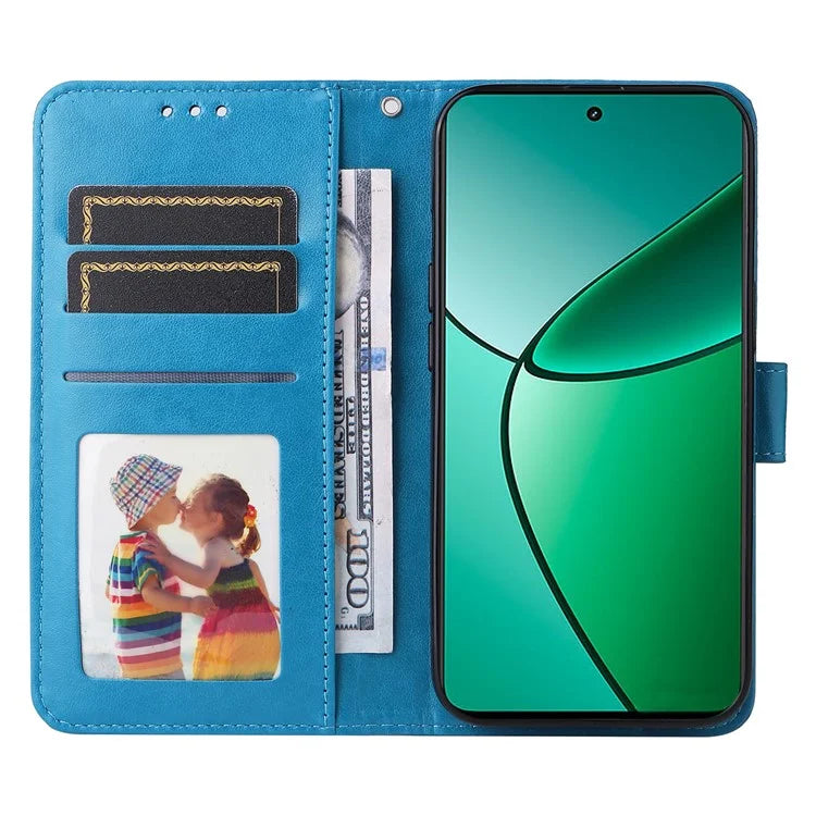 For Realme 12+ 5G Wallet Case Sunflower Imprinted Leather Flip Phone Cover