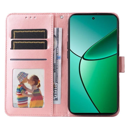 For Realme 12+ 5G Wallet Case Sunflower Imprinted Leather Flip Phone Cover