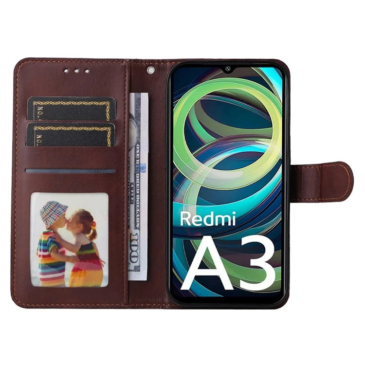 For Xiaomi Redmi A3 Case Magnetic Clasp Leather Flip Wallet Phone Cover