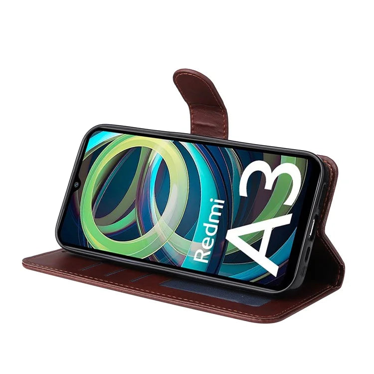 For Xiaomi Redmi A3 Case Magnetic Clasp Leather Flip Wallet Phone Cover