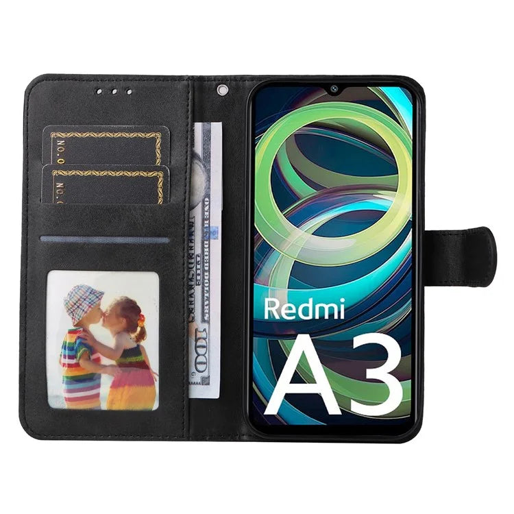 For Xiaomi Redmi A3 Case Magnetic Clasp Leather Flip Wallet Phone Cover